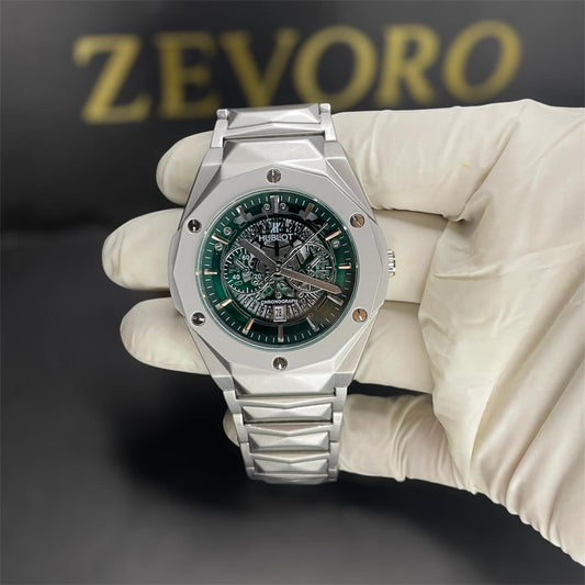 Hublot Big Bang Diamond Cut – Green Skeleton Chronograph Edition